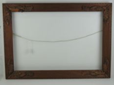 Arts and Crafts Frame: an oak frame with carved oak leaf and acorn applied decoration,