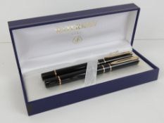 A set of Waterman pens being a fountain pen and a ball point, in presentation box.