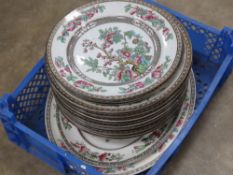 A quantity of Bridgwood 'Indian Tree' dinnerware made for Harrods Ltd London comprising ten supper