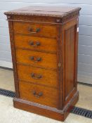 Edwards and Roberts Wellington Chest; oak, five graduated drawers,