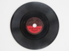 A miniature shellac Imperial gramophone record 'Jack Payne Himself' with say it with music verso, 3.