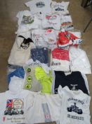 A large quantity of assorted racing and car themed clothing, a/f.