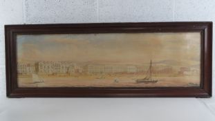 Georgian Palladian Architectual School, watercolour on paper laid on canvas.