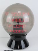 Advertising: an extremely unusual I-ball opti-space globe, with electrical lead,