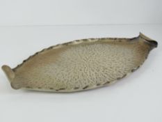 An Arts and Crafts Hukin and Heath oval twin handled silver plated tray, designed by Dr.