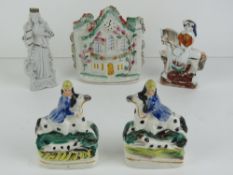 Five assorted miniature Staffordshire it