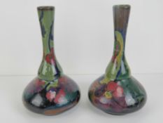 Dutch Art Nouveau vases: a pair of Gouda