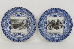 A pair of printed Royal Doulton plates b