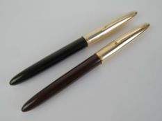 Two Hero '329' fountain pens with yellow