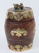 A delightful Oriental hardwood lidded ba