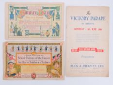 A 1915 Empire Day certificate for the Overseas club and another for 1916,