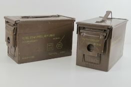 Two ammo tins for 37mm L60A2 AEP baton rounds.