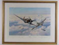Print; Russian Roulette by Robert Taylor, Yak 3s and Me109s fly head on, No 49/1250,