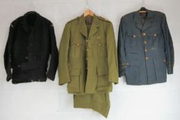 Assorted uniform; Merchant Navy jacket and trousers, British RAF jacket,