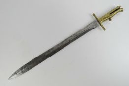 A British Constabulary Carbine bayonet with brass grip and 43cm blade.