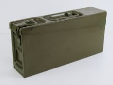 A WWII MG34/42 P&E tin with petrol and oil cans inside, German marks upon and dated 1941.