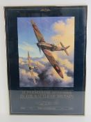 Print; Supermarine Spitfires in the Battle of Britain, in frame, 1940-1990 50th anniversary.