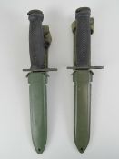 An Italian Military Issue Beretta SAR70 Assault Rifle bayonet in scabbard.