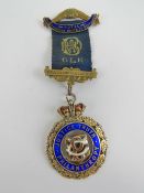 Royal Antediluvian Order of Buffaloes; Brooklands Lodge No 1207 medal having HM silver jewel below,