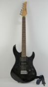 Electric guitar; Yamaha ERG 121C, black paint, a/f.