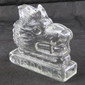 A Gordon's Gin boars head advertising glass sign, 17cm wide.