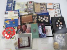 A quantity of commemorative and proof coin sets including; 1990, 1997, 2000, 2007,