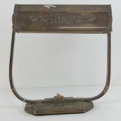 An Art Nouveau brass desk lamp, a/f for re-wiring, 32cm high.