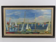 George Herbert Buckingham Holland (1901-1987), oil on canvas; sailing boats on Pittsford Water,