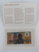 An Australian Bicentennial $10 commemorative banknote in folio.