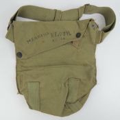 A WWII US Army gas mask bag.