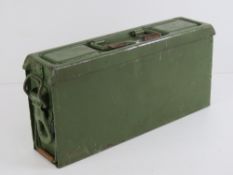 A WWII MG42 ammo tin, makers mark EPH, d