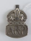 A HM silver ARP badge, hallmarked London