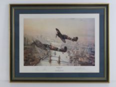 Print; a spitfire Vb and a Hurricane lle