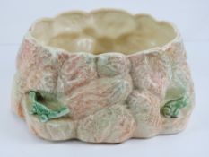 A Sylvac planter having Majolica style frogs and lizard upon, numbered 468, approx 26cm dia.