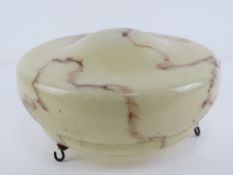 A vintage glass ceiling lamp shade.