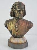 A late 19th Century bust of composer Franz Liszt signed E.