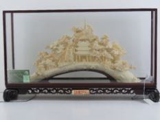 A highly decorative carved Woolly Mammoth tusk end (Extinct Genus Mammuthus Primigenius 10,