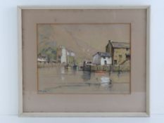 Pastel study, harbour scene, boats before, boats beyond etc, signed lower left R Stringfellow,