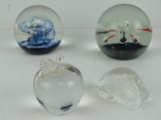 Paperweights; Selkirk Scotland 'Sea Farer', Mats Jonasson Field Mouse, Royal Doulton apple,