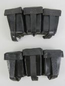 Two WWII German K98 ammo pouches, one dated 1942.