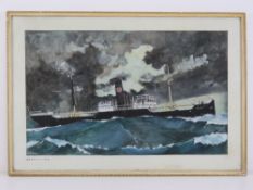 Watercolour; HMS Warrior,