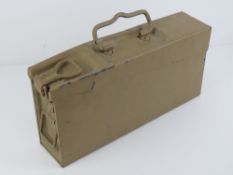 A WWII German MG34/42 Afrika Korp painted ammo tin.