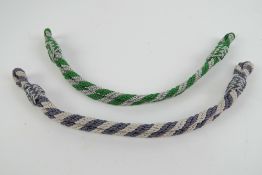 Two WWII German Officers peaked cap cords; customs and RLB.
