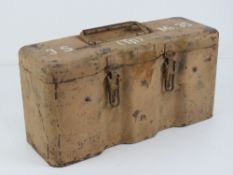 A WWII German S-Mine transit box in Afrika Korp tan paint.