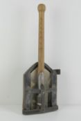 A WWII German trench shovel with case.