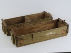Two WWI British Mills grenade transit boxes.