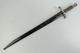A Steyr Kropatschek Austrian made bayonet, 1886 pattern, for the Portuguese army,