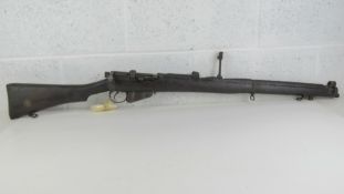 A deactivated WWI British SMLE bolt-action rifle, dated 1918, with EU certificate.