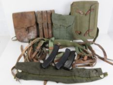 A quantity of assorted militaria including; PPS-43 slings, mags in pouch,