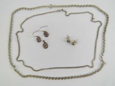 A quantity of 925 silver jewellery inc; heavy chain necklace 60cm in length,